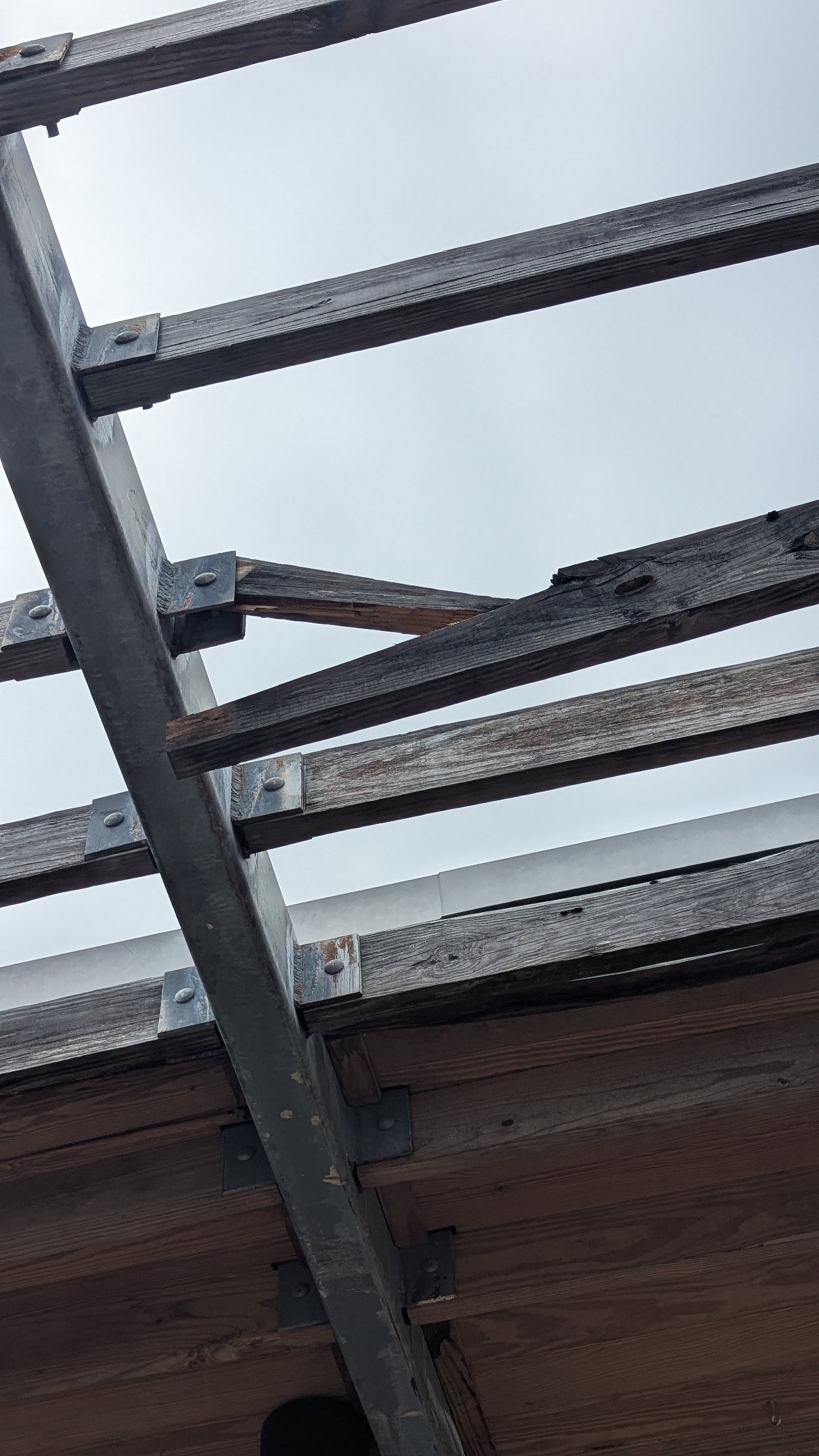 Rotted commercial pergola, Midtown