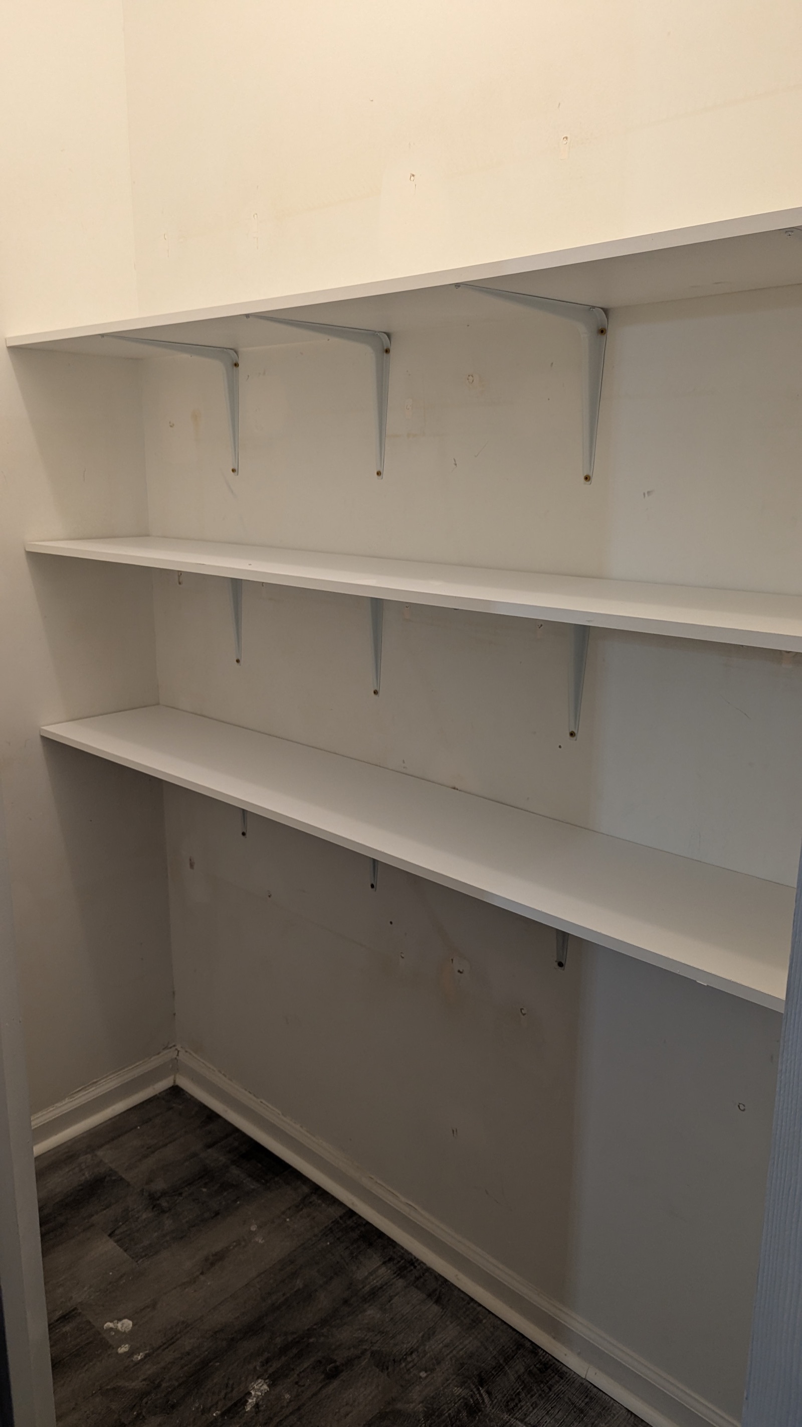 Pantry shelving installed